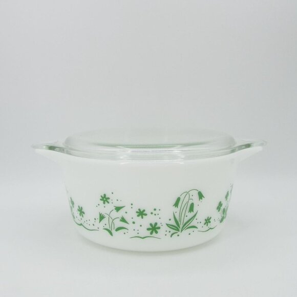 Vintage 1961 Pyrex 474-B Bride's Casserole Dish with Lid 1-1/2 Qt. Made in USA - Picture 4 of 10